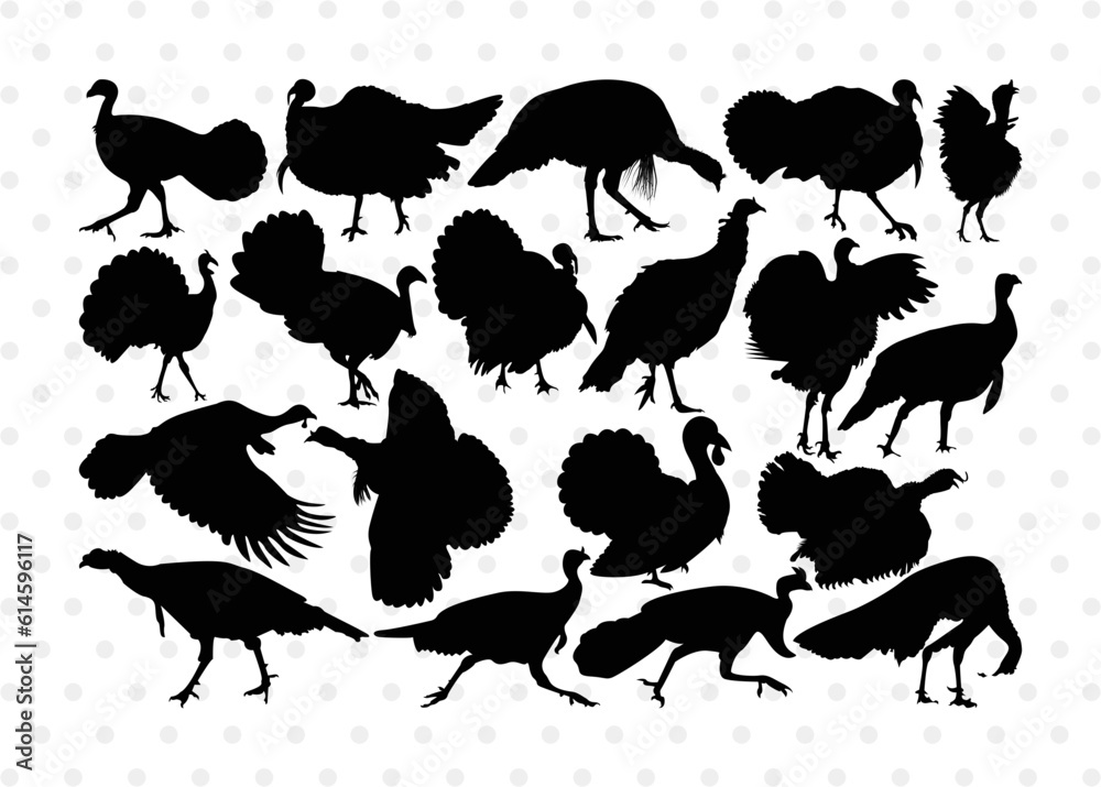 Turkey Silhouette, Turkey SVG, Turkey Bird Svg, Christmas Turkey Svg ...