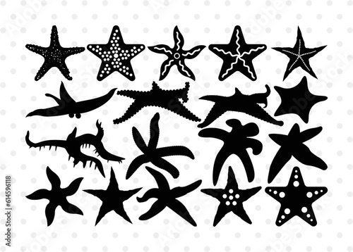 Starfish Silhouette, Starfish SVG, Tropical Starfish Svg, Beach Starfish Svg, Sea Animal Svg, Ocean Starfish Svg, Star Fish Bundle, SB00326