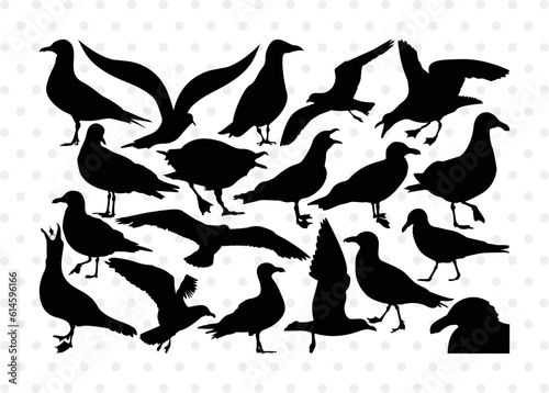 Seagull Silhouette, Seagull SVG, Seagull Bird Svg, Seagull Wings Svg, Flying Seagull Svg, Bird Flying Svg, Seagull Bundle, SB00314