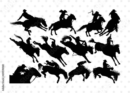 Rodeo Silhouette, Rodeo SVG, Bull Rider Svg, Horse Svg, Rodeo Competition Svg, Team Roping Svg, Rodeo Bundle, SB00311