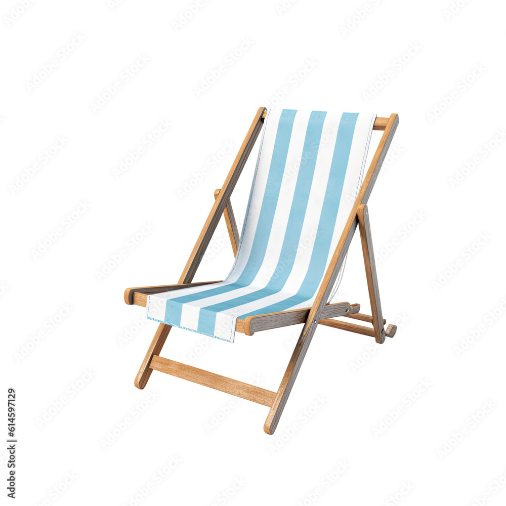 deck chair isolated on a transparent background, generative ai