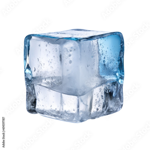 ice cube isolated on a transparent background, generative ai