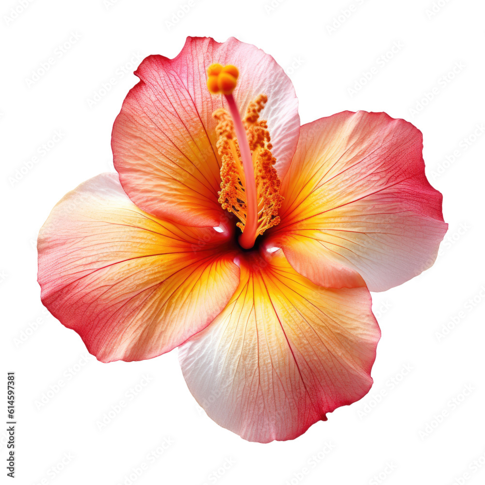 tropical flower isolated on a transparent background, generative ai