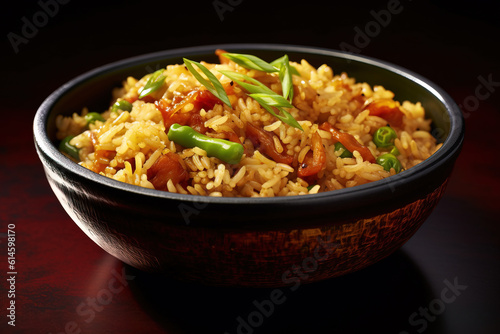 Jasmine fried rice. Chinese cuisine. Asian cooking