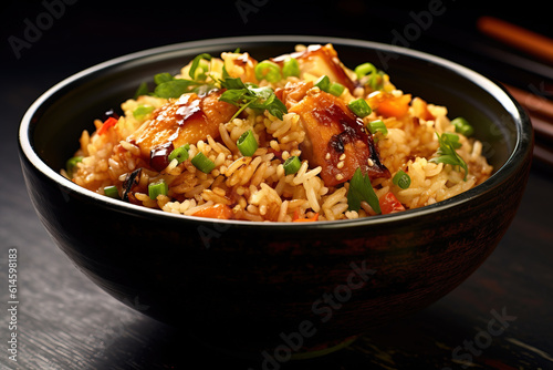 Jasmine fried rice. Chinese cuisine. Asian cooking