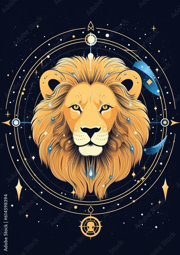 Leo ascendan, cosmic lion, fine details