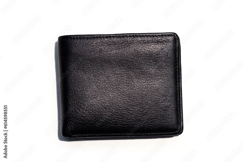 Fototapeta premium Black wallet isolated on white background