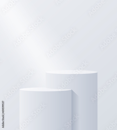 3d background products display podium. background vector 3d rendering with podium. stand to show cosmetic product on podium 3d. Stage showcase on pedestal display white background studio © Agus