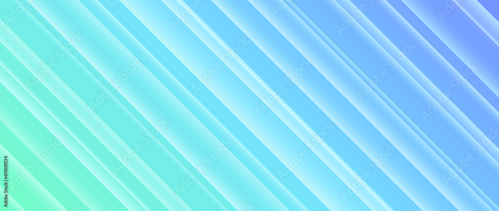 Abstract blue green background with diagonal lines. Light blue turquoise with smooth gradient. Modern stripes template for banner, presentation, flyer, poster, brochure, magazine. Vector backdrop