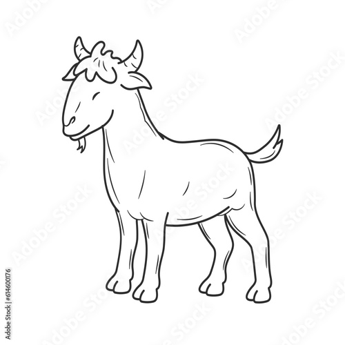 Goat doodle cartoon characters. Best for outline, logo, and coloring book with eid al adha themes