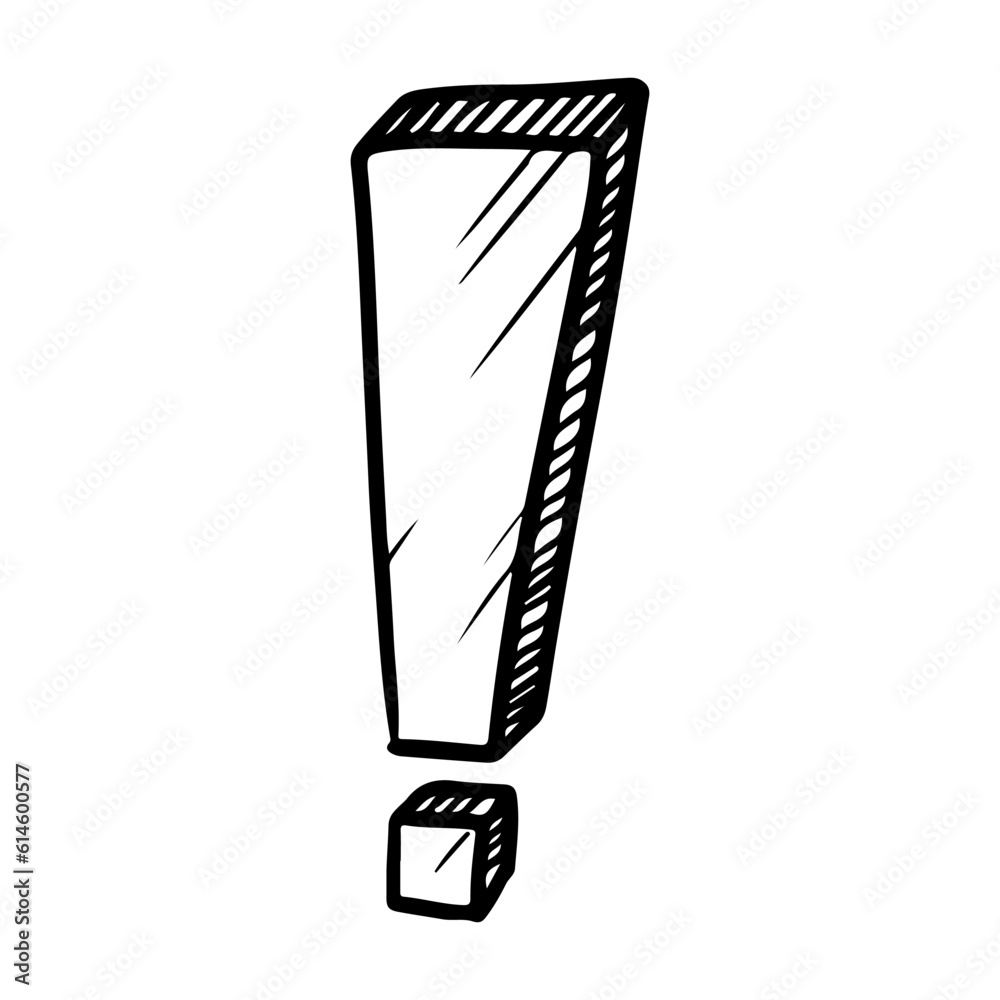 Doodle sketch style of Hand drawn exclamation point vector illustration. Doodle sketch style of Hand drawn exclamation point vector illustration.