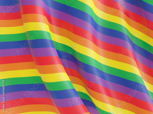 Wavy rainbow flag. LGBTQ color.