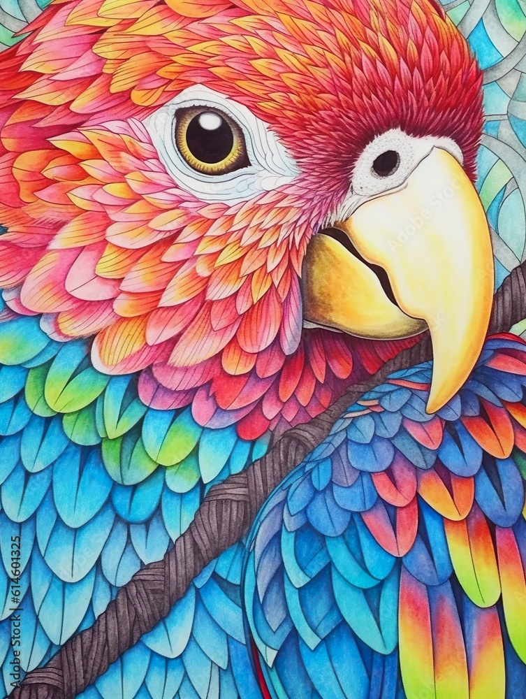 Fototapeta premium parrot painting