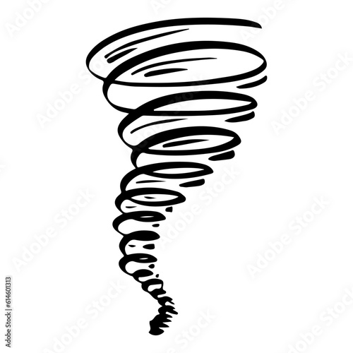Doodle sketch style of Tornado cartoon hand drawn illustration for concept design.