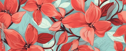 some red flowers on beige background