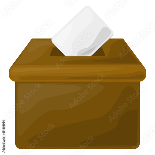 Box vote democracy paper concept illustration vector icon style photo