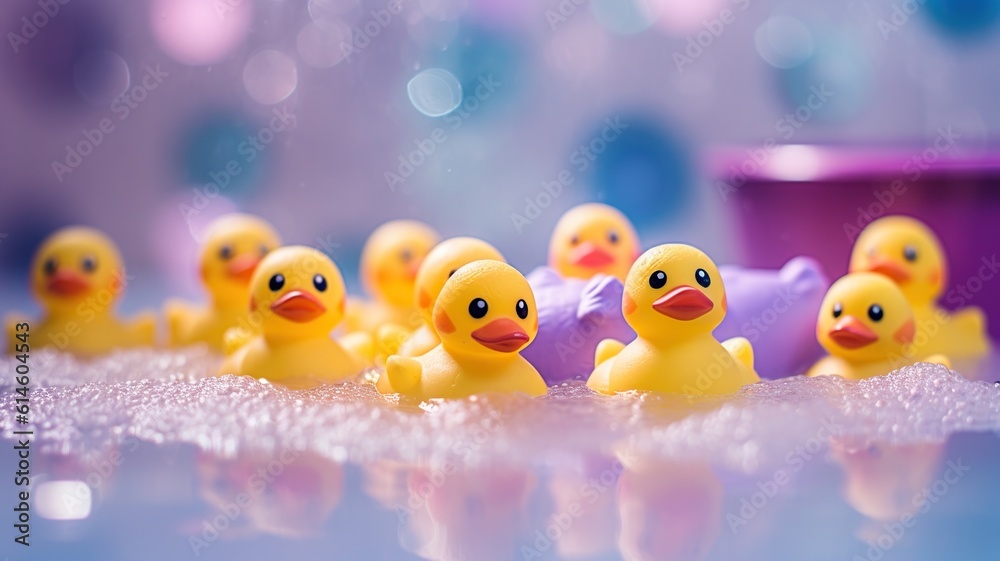 Yellow ducks toy in the bathtub Yellow ducks toy in the bathtub