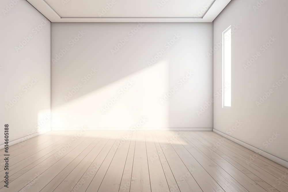 Empty white space interior with light.
