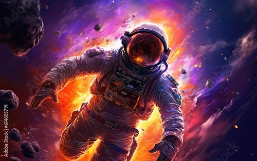 Lonely Astronaut in deep space.