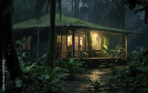Capture house in the jungle with the low light. © hugo