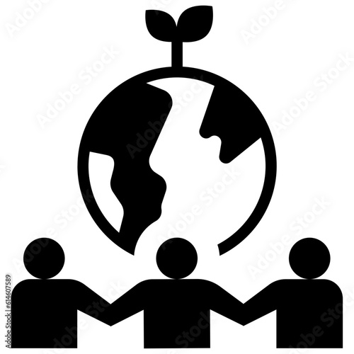 environmental protection glyph style icon