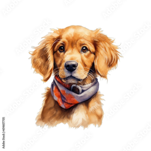 Caramel is a sweet golden retriever puppy with floppy ears and a wagging tail  wearing a red collar.