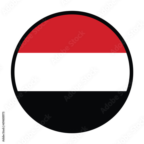 Free Download Round Yemen flag, flat vector logo icon. Simple vector button flag of Yemen.  - GFXLoad