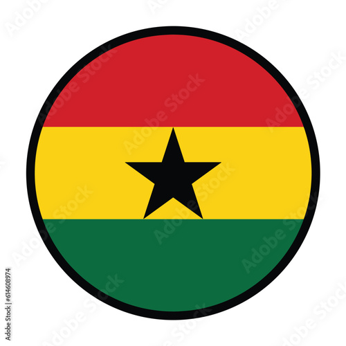 Free Download Round Ghana flag, flat vector logo icon. Simple vector button flag of Ghana.  - GFXLoad