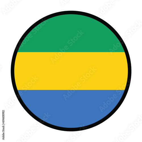 Round Gabon flag, flat vector logo icon. Simple vector button flag of Gabon. Free Download Round Gabon flag, flat vector logo icon. Simple vector button flag of Gabon. - GFXLoad