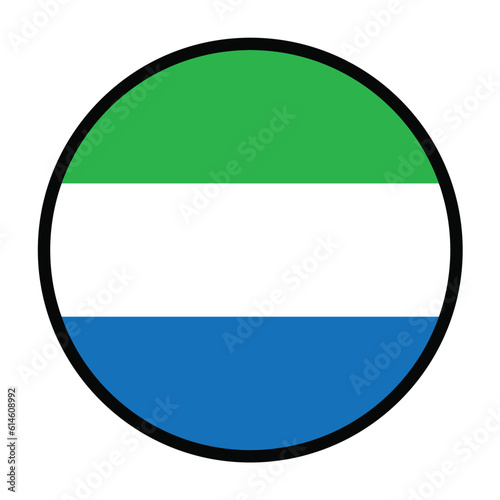 Free Download Round Sierra leone flag, flat vector logo icon. Simple vector button flag of Sierra leone.  - GFXLoad