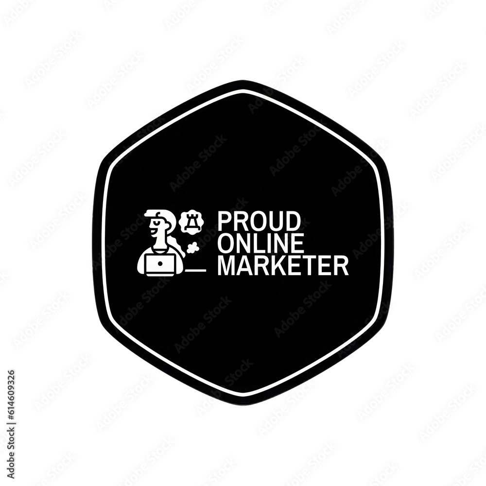 Transparent Background logo of Proud Online Marketer. 