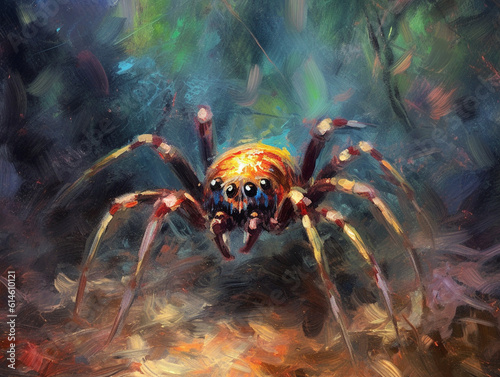 An Impressionist Painting of a Spider   Generative AI