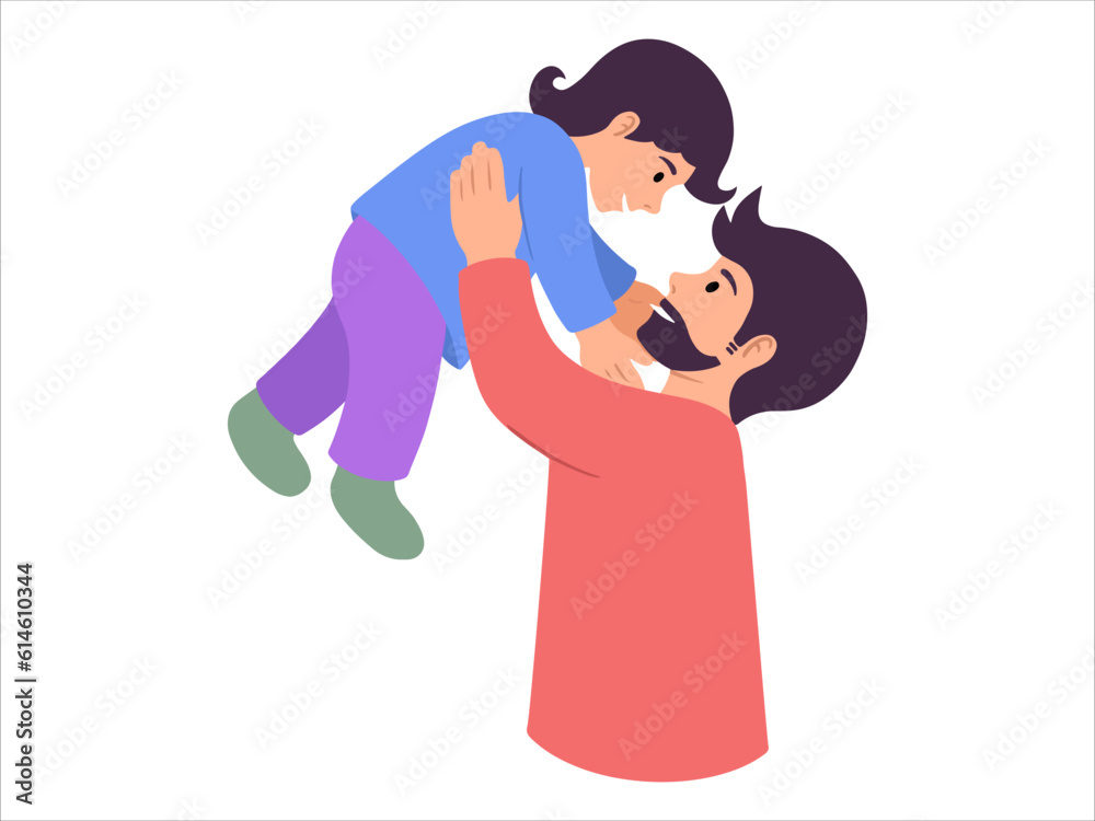 Obraz premium Hand drawn Father day illustration