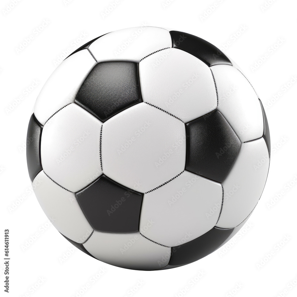 Fototapeta premium Soccer or Football Ball Isolated on Transparent Background - Generative AI