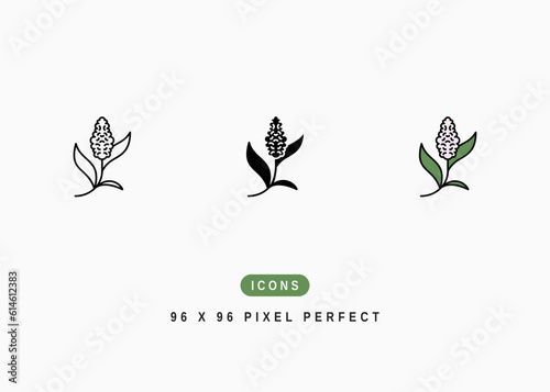 Sorghum Icon. Sorgo Grass Leaf Symbol Stock Illustration. Vector Line Icons For UI Web Design And Presentation