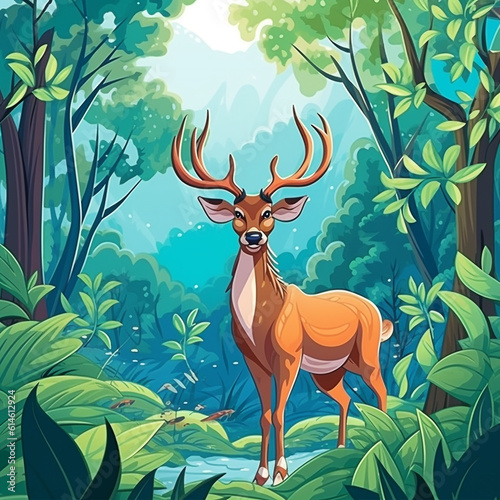 Deer cartoon illustration