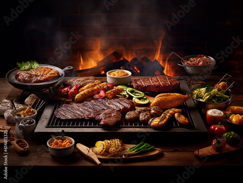 Grilled beef barbeque of professional photography