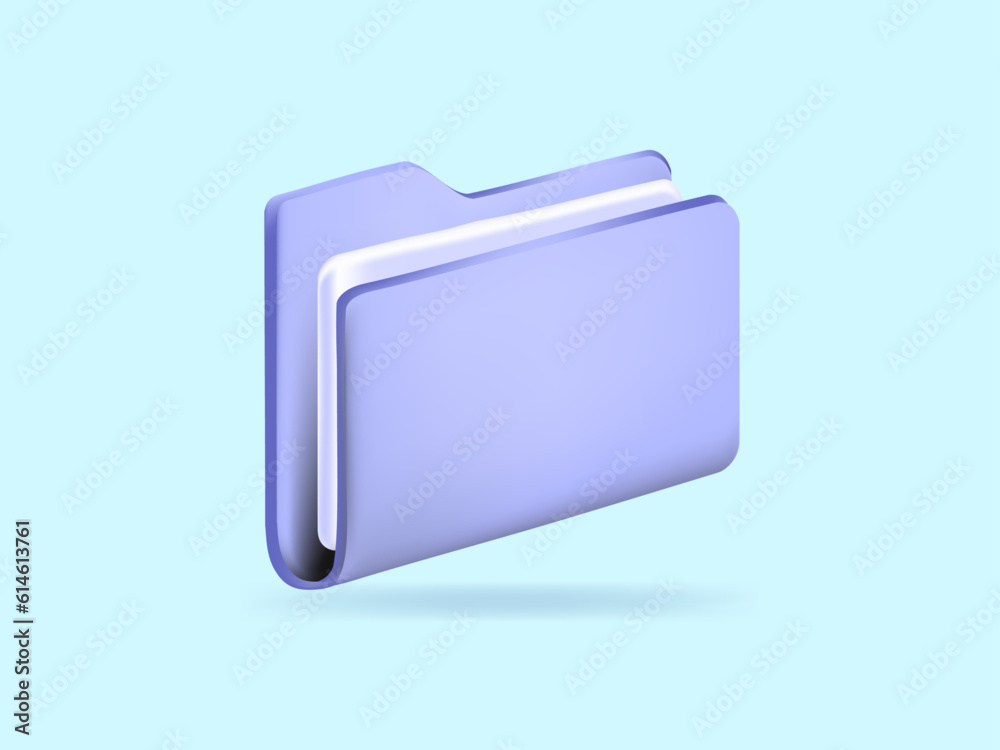 3d minimal folder with files, cartoon style, paper icon. File management concept. 3d minimal folder with files, cartoon style, paper icon. File management concept.