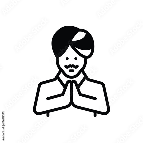 Black solid icon for greeting 