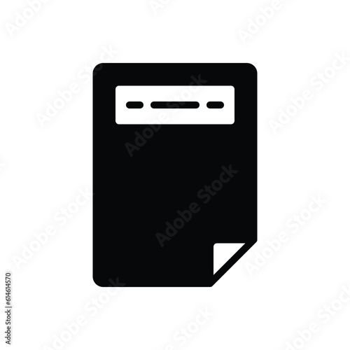 Black solid icon for headers 