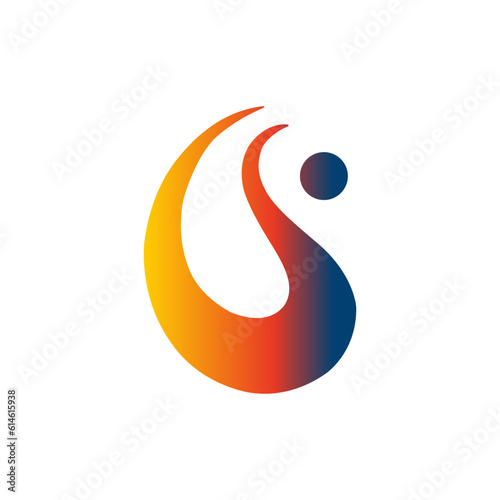 simple musical note gradient color logo vector illustration template design