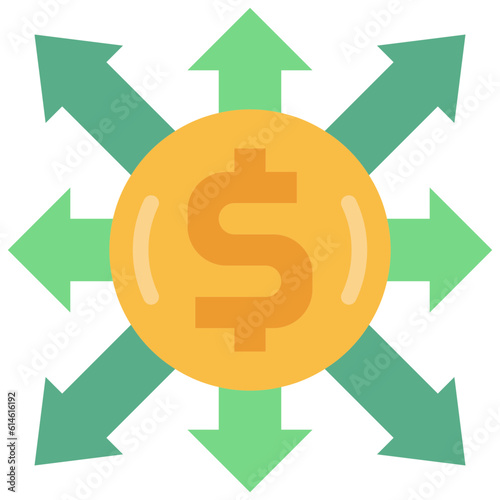 money flow flat icon