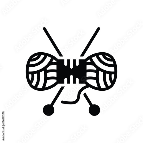 Black solid icon for wool 