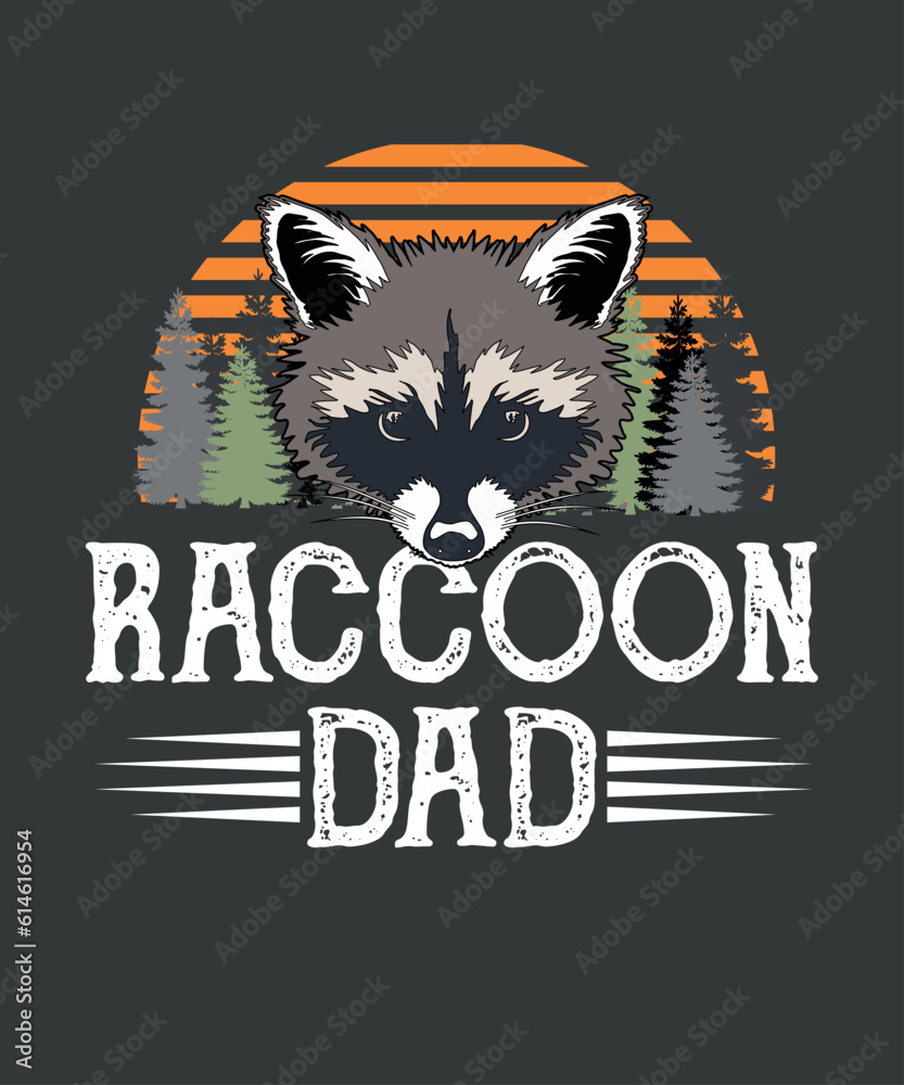 Best Raccoon dad Ever with Cookie Funny Raccoon Lover Gift T-Shirt design vector, raccoon mom, raccoon dad, retro raccoon, raccoon lovers, little raccoon,kawaii raccoon	
