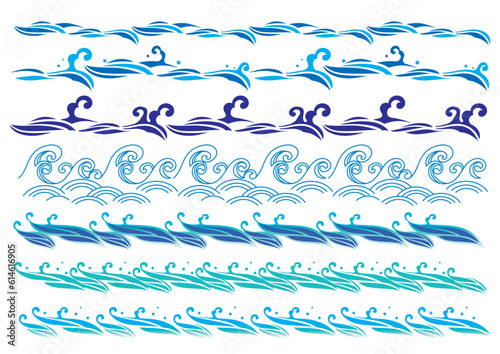 波　海　ライン　イラスト素材　