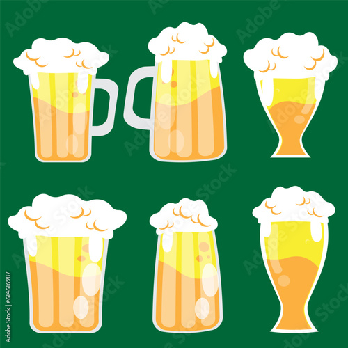 The glass beer image bundle set for party or holiday concept