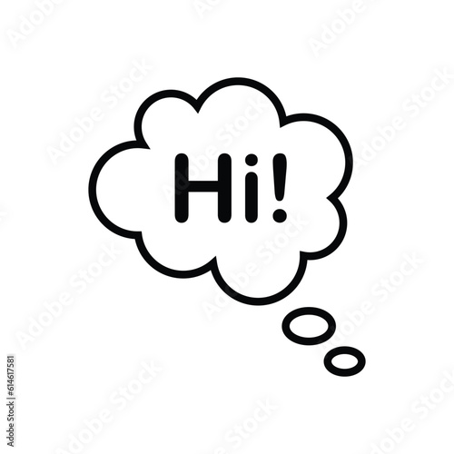 hi text with chat bubble icon vector