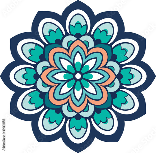beautiful and colorful mandala art illustration for wall decor, stickers and decoration