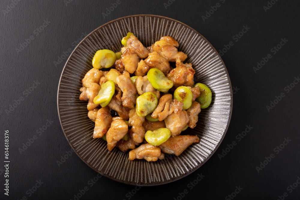 そら豆と鶏肉のオイスターソース炒め そら豆と鶏肉のオイスターソース炒め