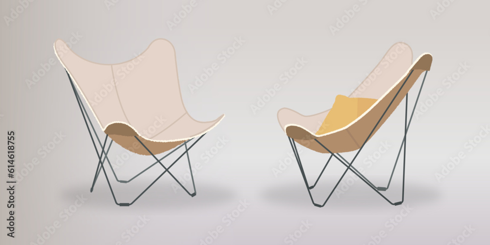 Butterfly Lounge Chair Vector Illustration